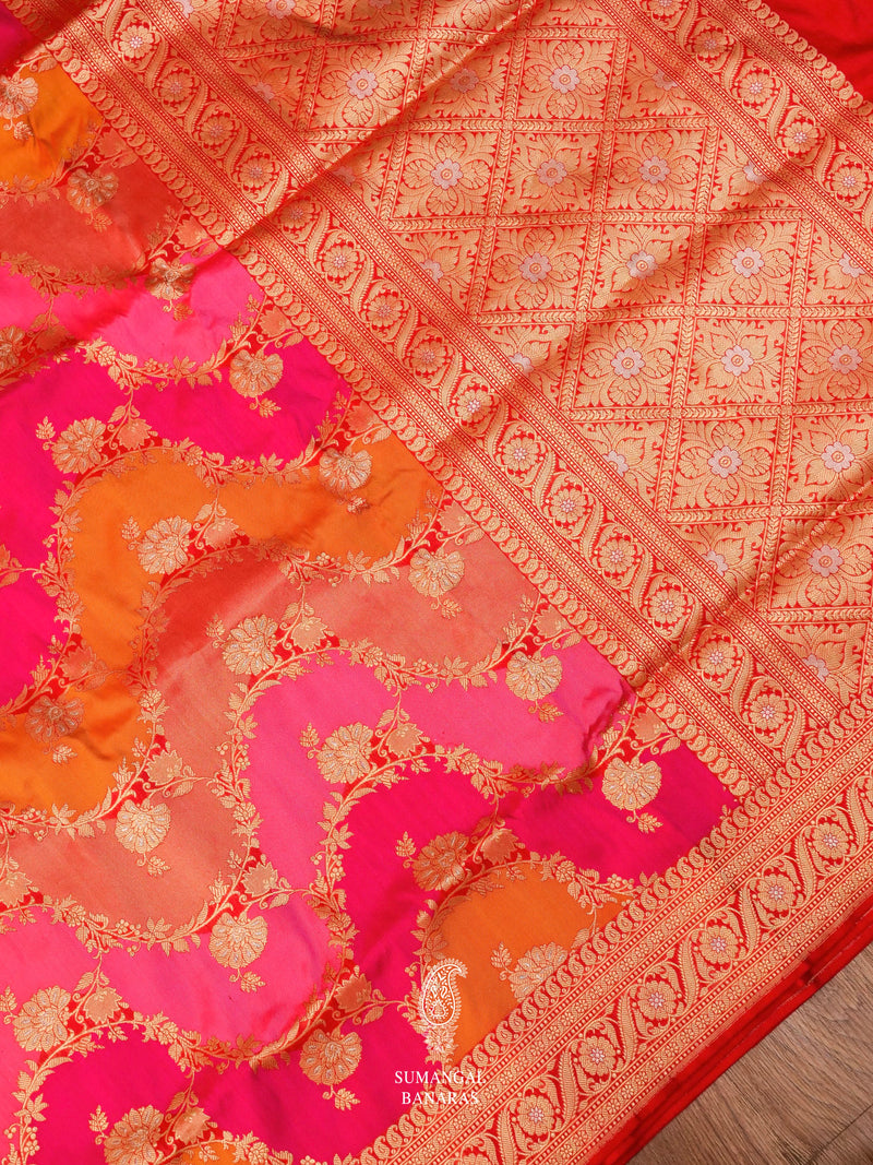 Handwoven Multicolor Katan Silk Saree