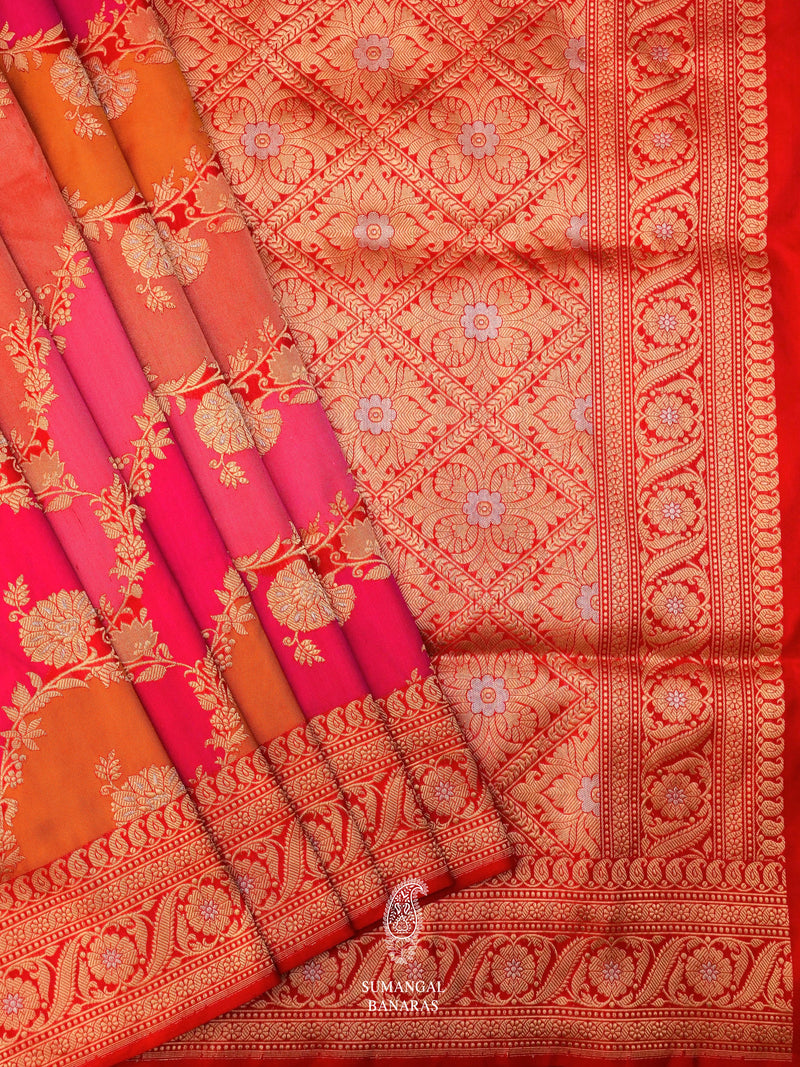 Handwoven Multicolor Katan Silk Saree