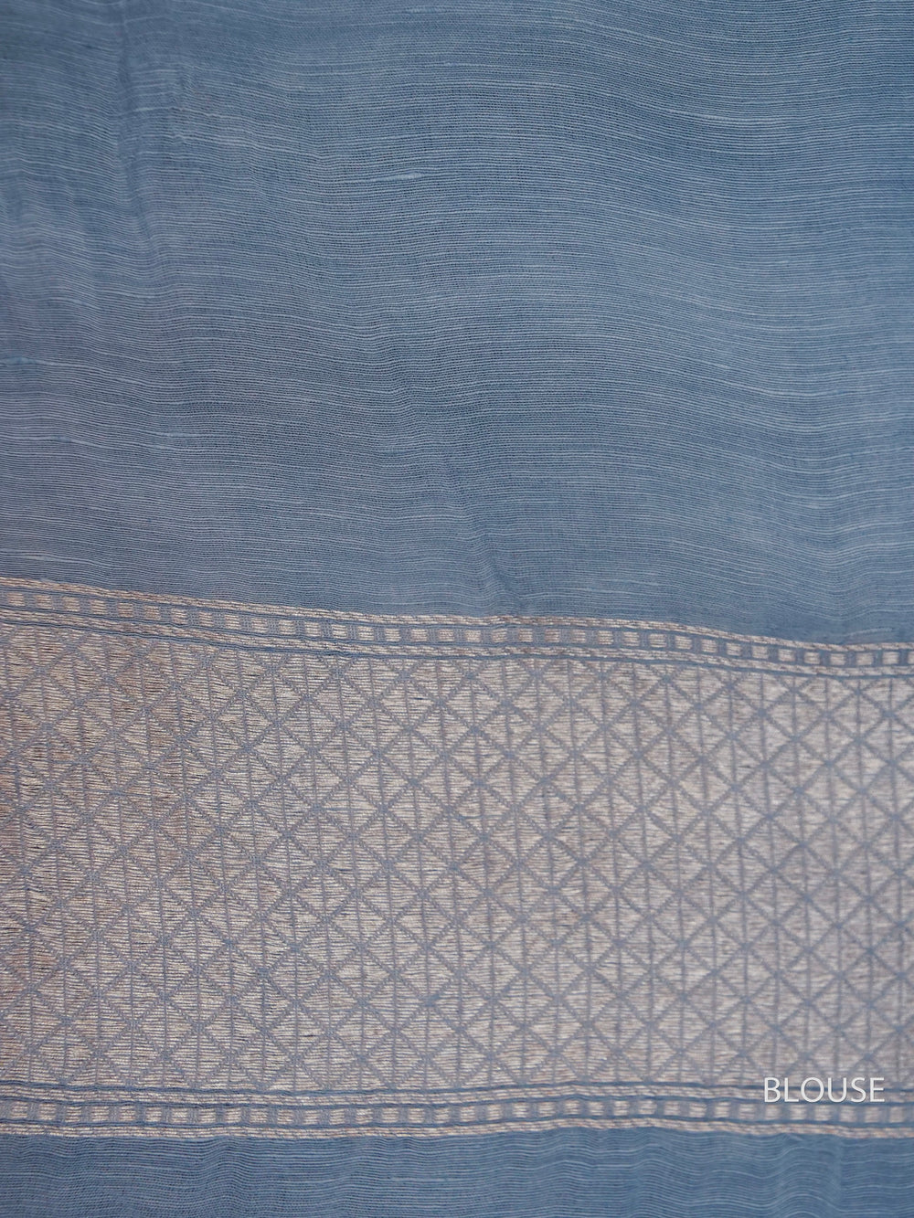 Handwoven Powder Grey Banarasi Linen Silk Saree