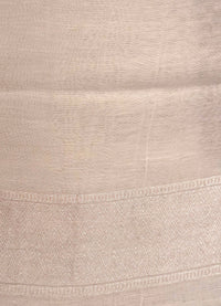 Handwoven Off White Pure Linen Silk Saree