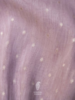 Handwoven Mauve Banarsi Linen Silk Saree