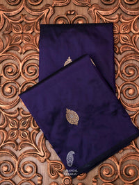 Handwoven Royal Blue Banarsi Katan Silk Saree