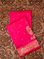 Handwoven Hot Pink Pure Katan Silk Banarsi Saree