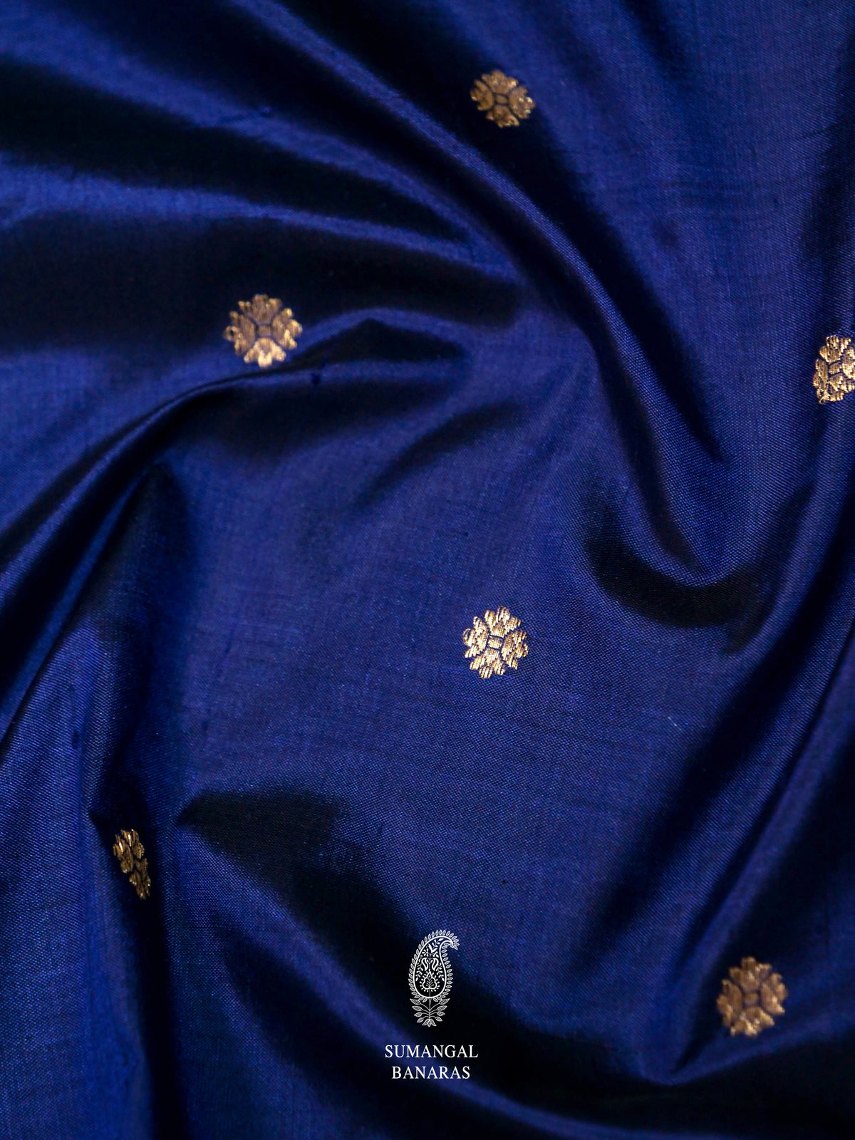 Handwoven Royal Blue Pure Katan Silk Banarsi Saree