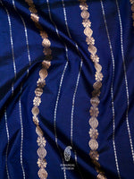 Handwoven Royal Blue Stripe Katan Silk Saree