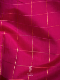 Handloom Banarsi Pink Check Figure Motif Katan Silk Saree