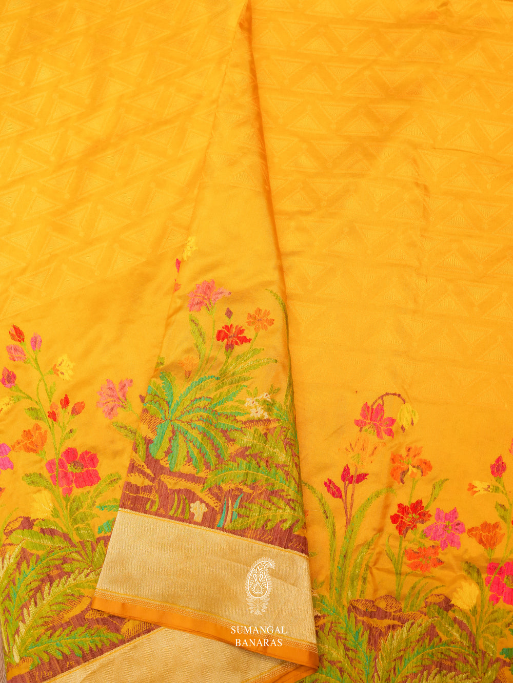 Handwoven Mango Yellow Katan Silk Saree