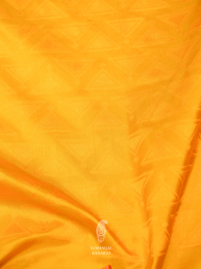 Handwoven Mango Yellow Katan Silk Saree
