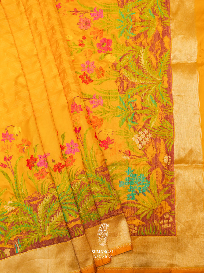 Handwoven Mango Yellow Katan Silk Saree