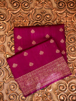 Handwoven Magenta Wine Tussar Silk Saree