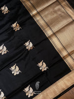 Handwoven Classic Black Katan Silk Saree