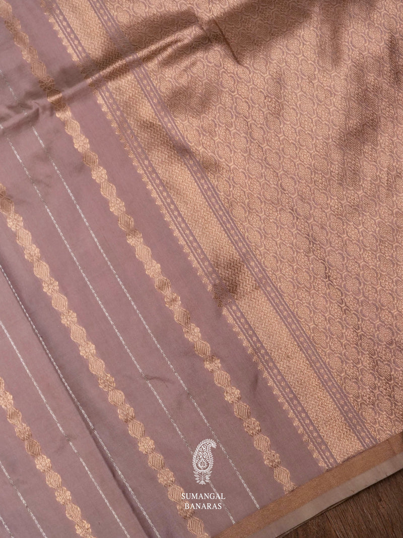 Handwoven Mauve Katan Silk Saree