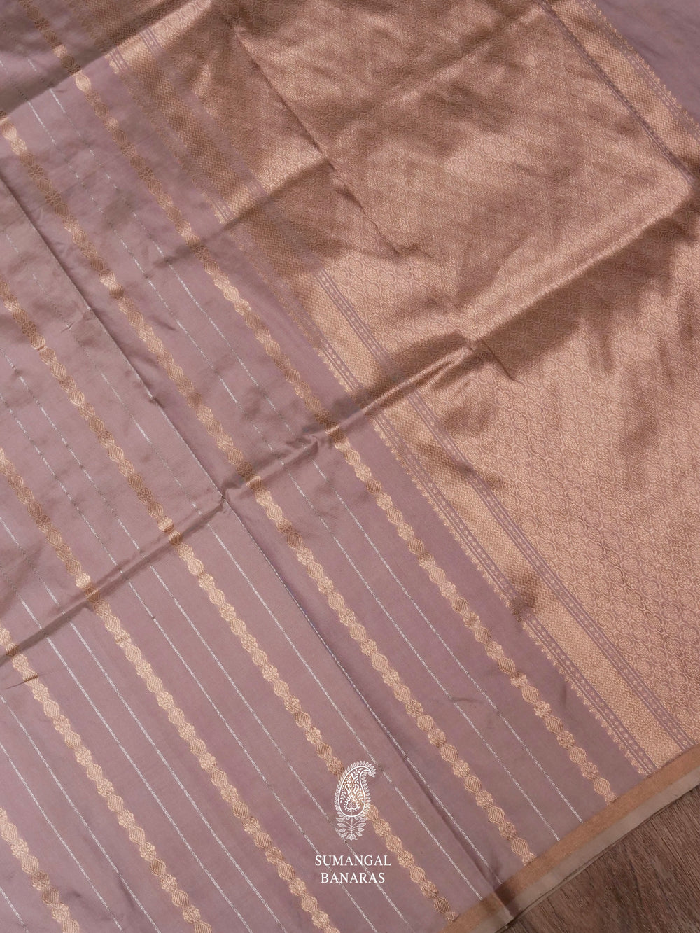 Handwoven Mauve Katan Silk Saree