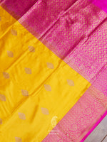 Handwoven Bright Yellow Katan Silk Saree