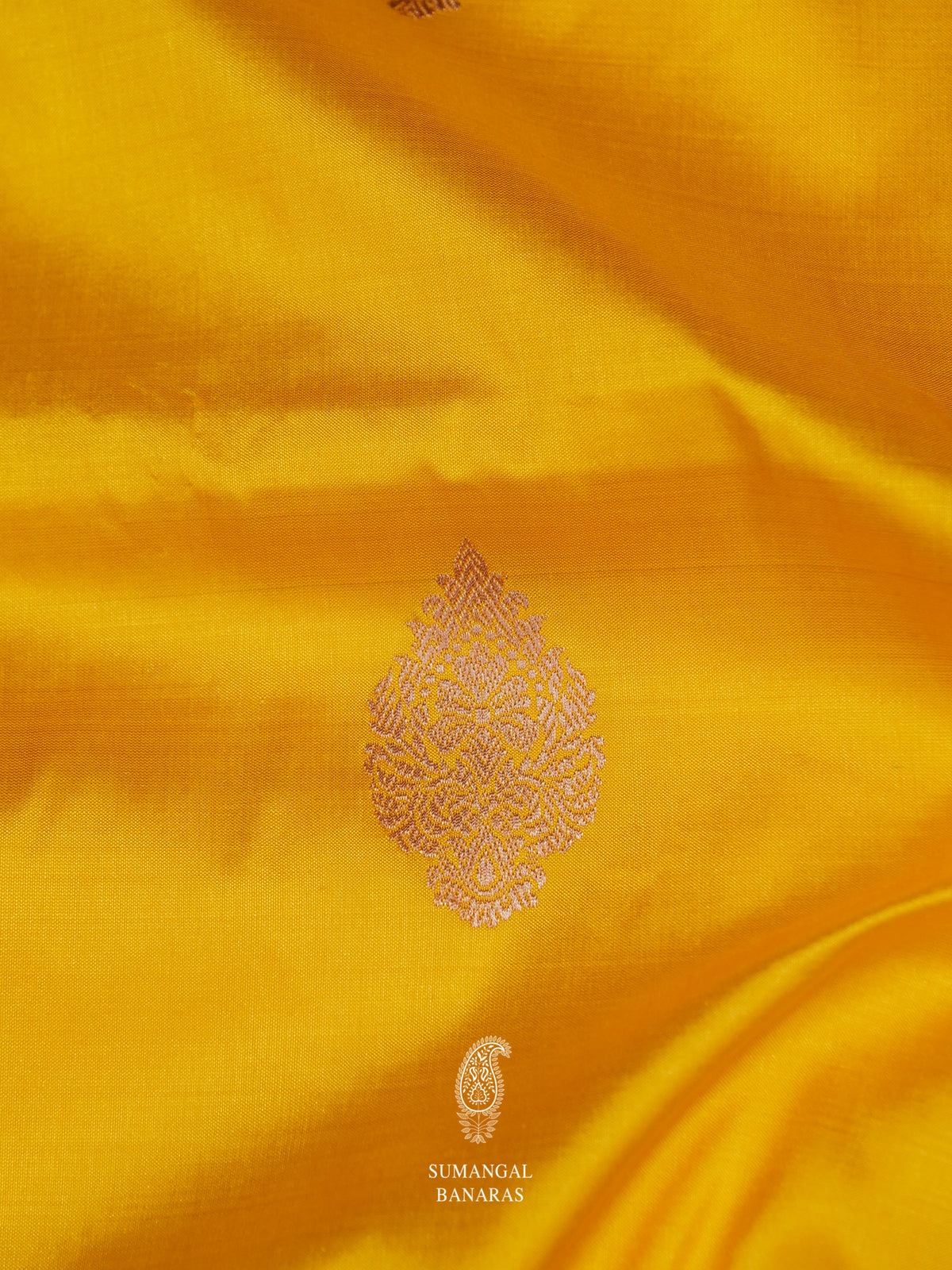 Handwoven Bright Yellow Katan Silk Saree