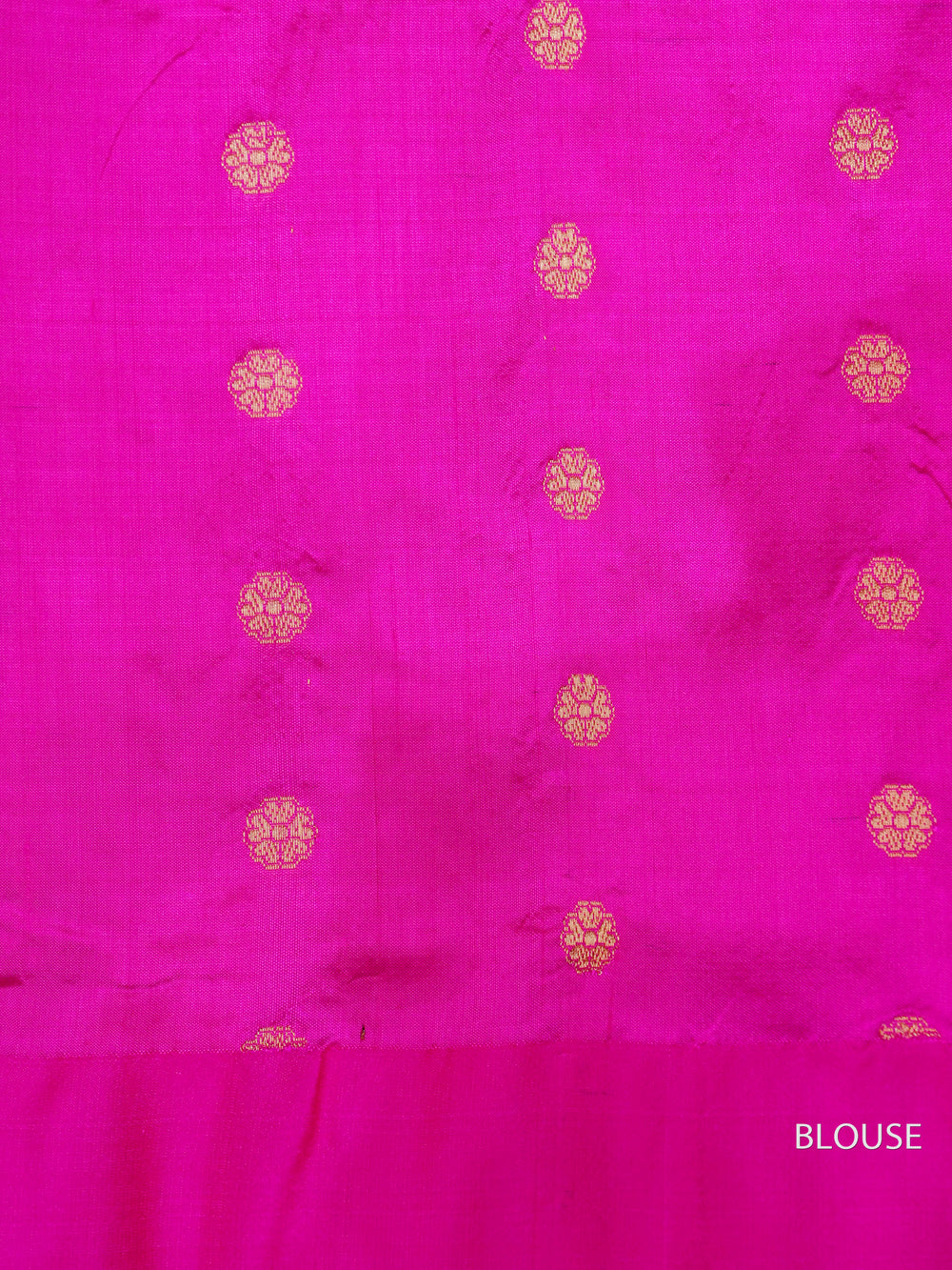 Handwoven Bright Yellow Katan Silk Saree
