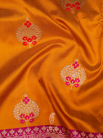 Handwoven Mustard Yellow Katan Silk Saree