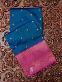 Handwoven Royal Blue Katan Silk Saree