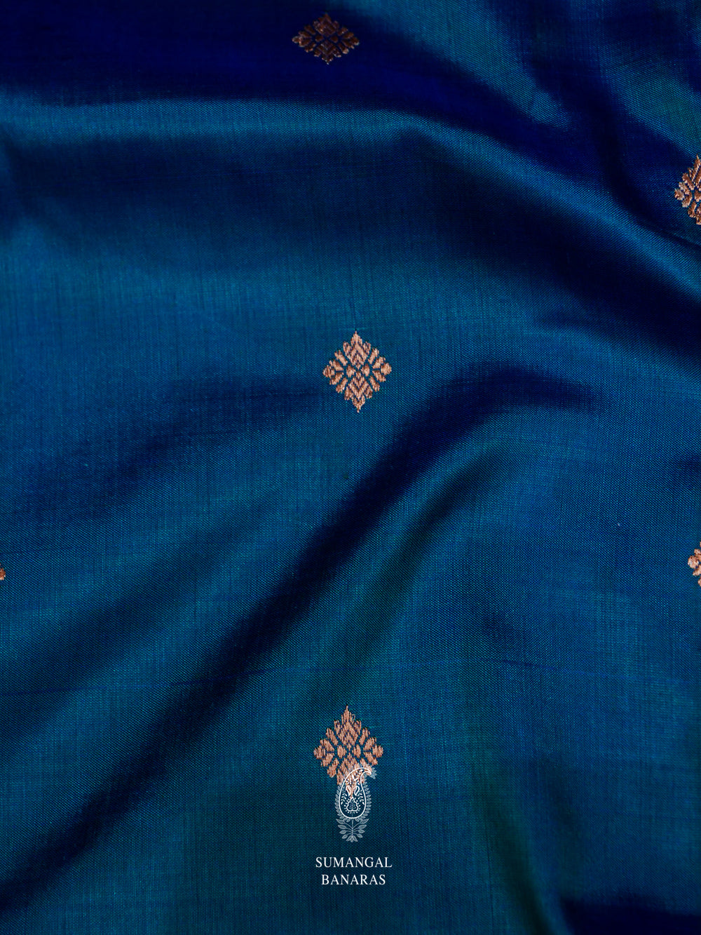 Handwoven Royal Blue Katan Silk Saree