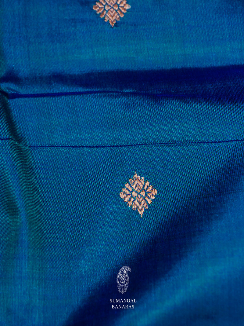 Handwoven Royal Blue Katan Silk Saree
