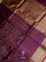 Handwoven Plum Purple Tussar Silk Saree