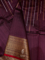 Handwoven Plum Purple Tussar Silk Saree