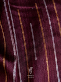 Handwoven Plum Purple Tussar Silk Saree