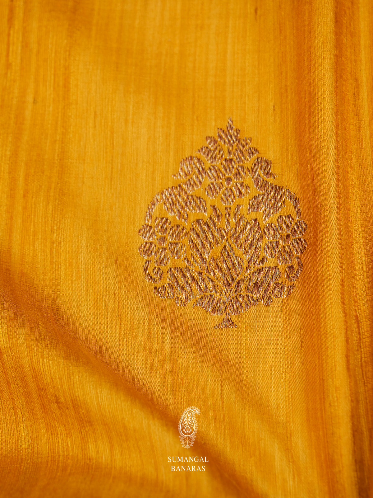 Handwoven Dandelion Yellow Tussar Silk Saree
