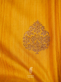 Handwoven Dandelion Yellow Tussar Silk Saree