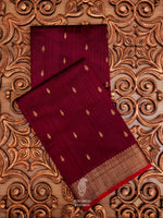 Handwoven Maroon Tussar Silk Saree