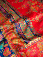 Handwoven Royal Blue Pashmina Silk Saree