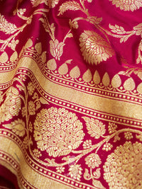 Handwoven Magenta Pink Banarasi Katan Silk Saree