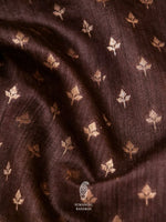 Handwoven Chocolate Brown Muslin Silk Saree