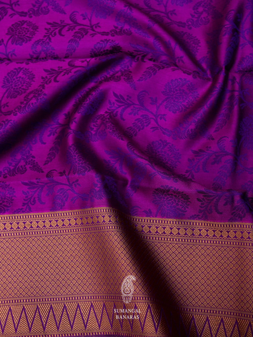 Handwoven Brinjal Purple Katan Silk Saree