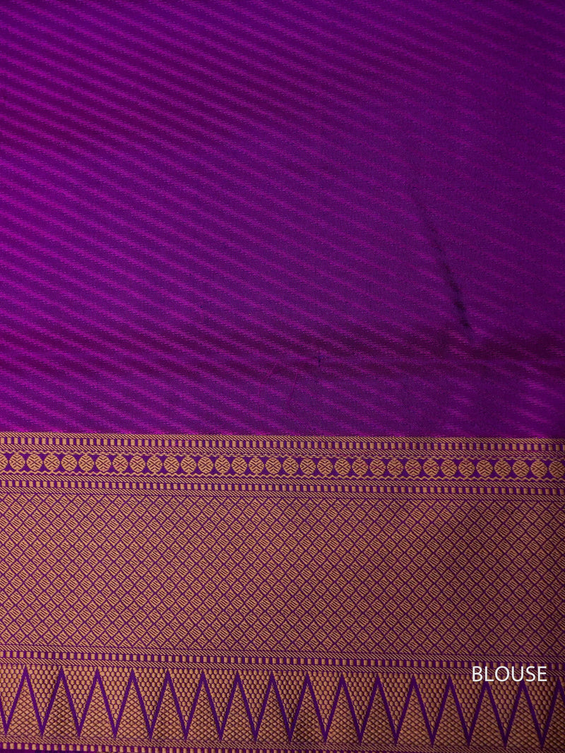 Handwoven Brinjal Purple Katan Silk Saree