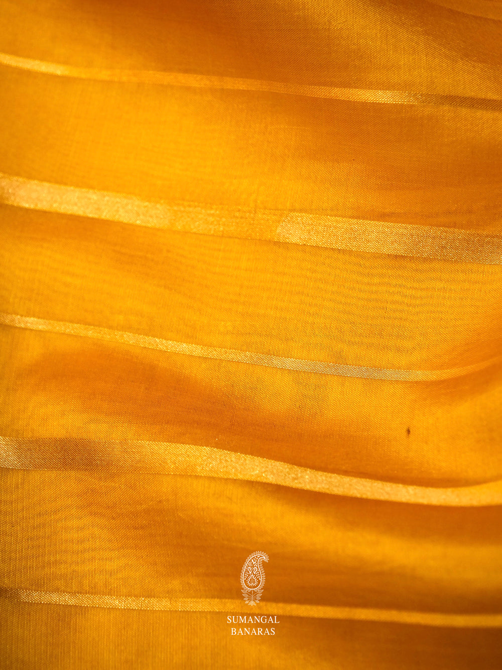 Handwoven Striking Yellow Banarsi Katan Silk Saree