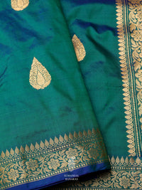 Handwoven Teal Green Banarasi Katan Silk Saree