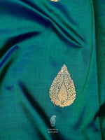 Handwoven Teal Green Banarasi Katan Silk Saree