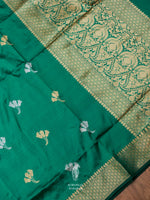 Handwoven Teal Green Banarasi Katan Silk Saree