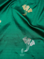 Handwoven Teal Green Banarasi Katan Silk Saree