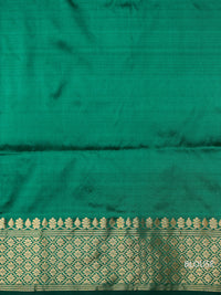 Handwoven Teal Green Banarasi Katan Silk Saree