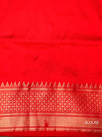 Handwoven Raga Red Banarasi Katan Silk Saree