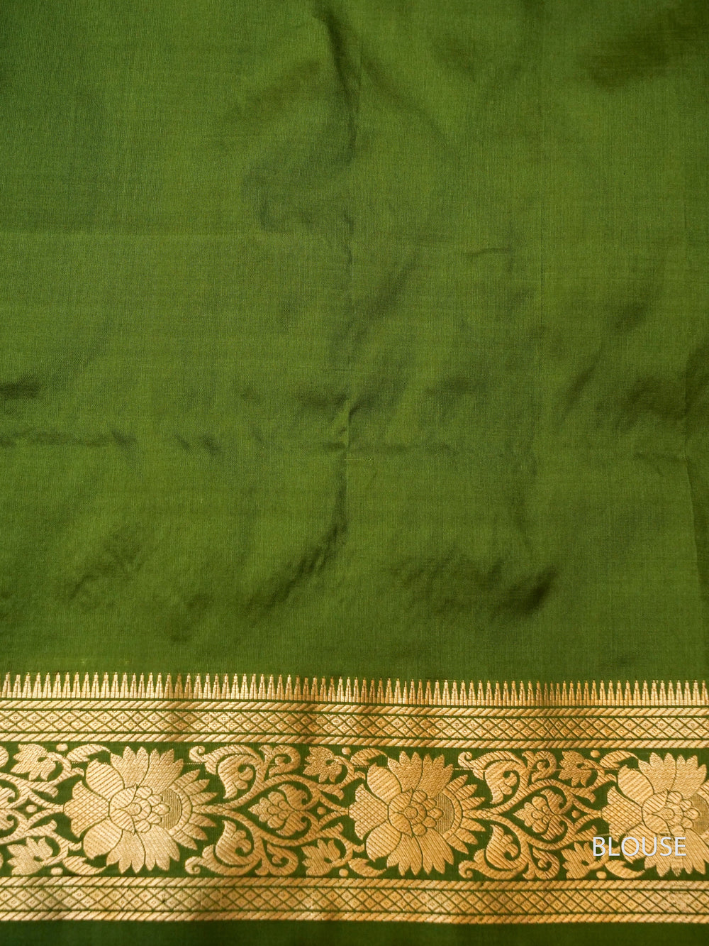 Handwoven Mehendi Green Banarasi Katan Silk Saree