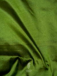 Handwoven Forest Green Banarasi Katan Silk Saree