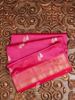 Handwoven Candy Pink Banarasi Katan Silk Saree