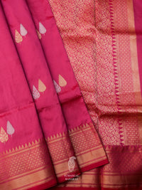 Handwoven Candy Pink Banarasi Katan Silk Saree