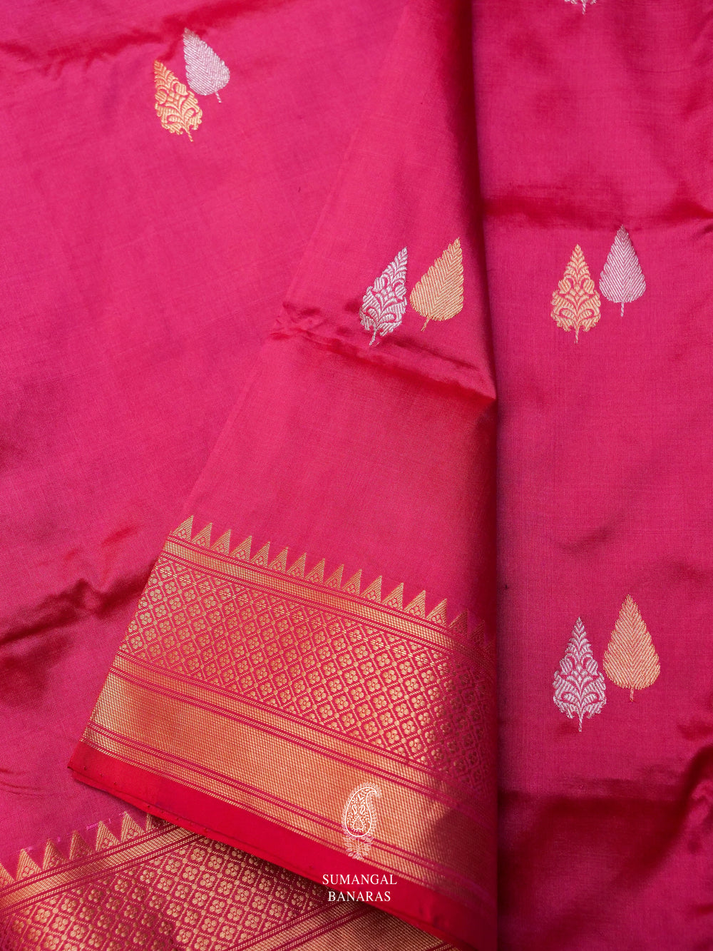 Handwoven Candy Pink Banarasi Katan Silk Saree