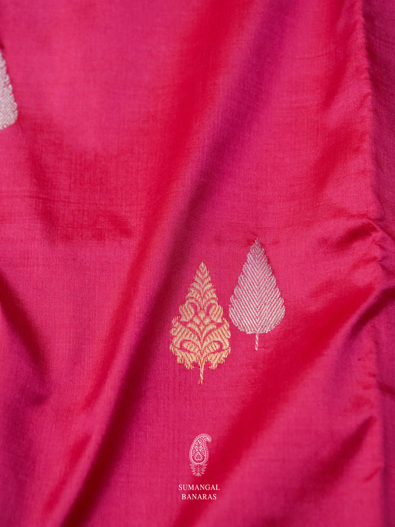 Handwoven Candy Pink Banarasi Katan Silk Saree