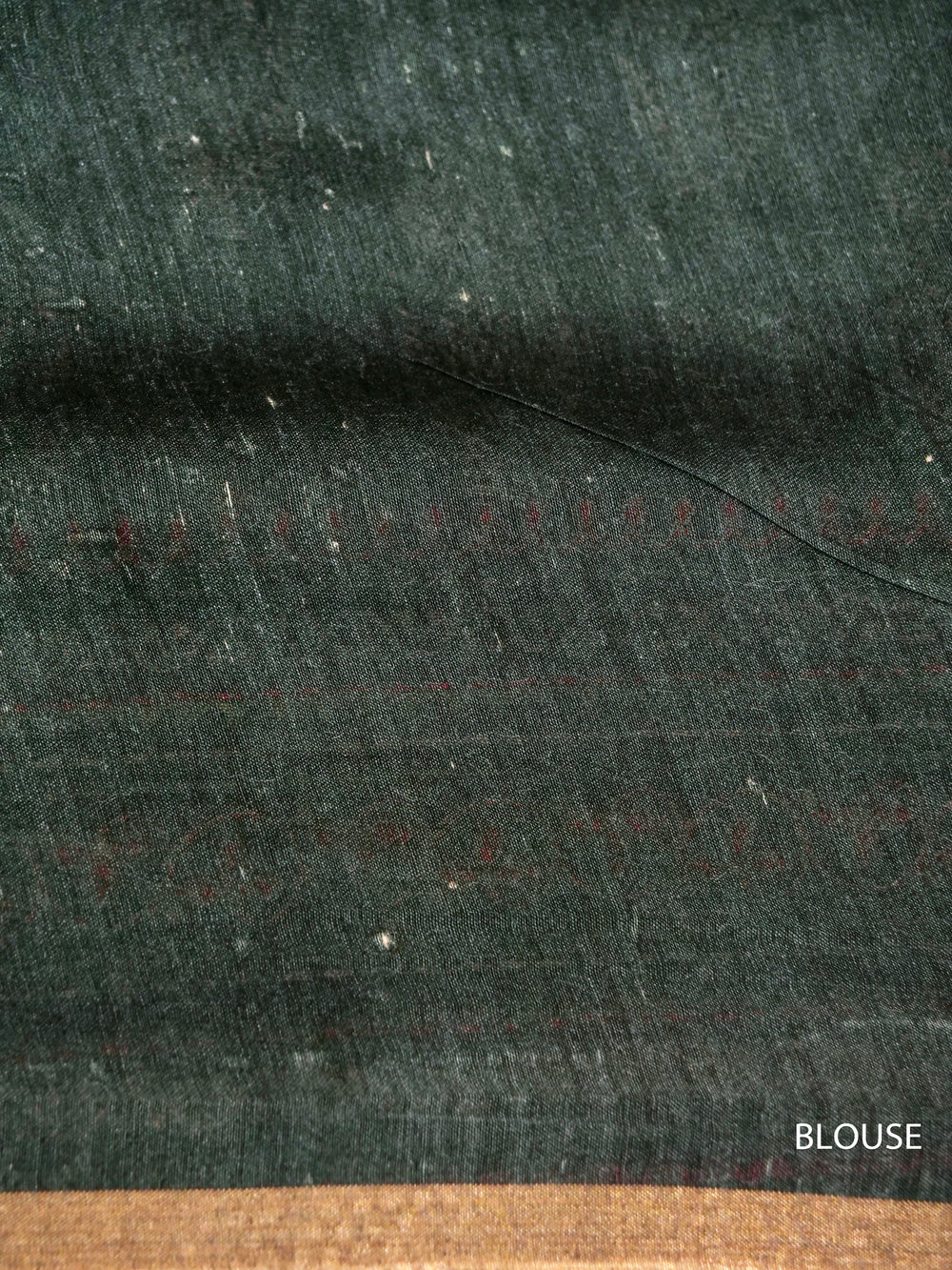 Handwoven Pine Green Muslin Silk Saree