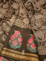 Handwoven Mehendi Green Muslin Silk Saree